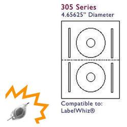 Bastens White Standard CD / DVD LabelWhiz compatible Label Sheet Laser/Inkjet Printable (Ace 30500-C)