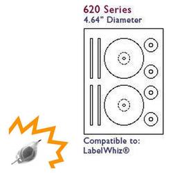 Bastens White Standard CD / DVD LabelWhiz compatible Label Sheet Laser/Inkjet Printable (Ace 62000-C)
