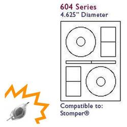 Bastens White Standard CD / DVD Stomper compatible Label Sheet Laser/Inkjet Printable (Ace 60400-C)