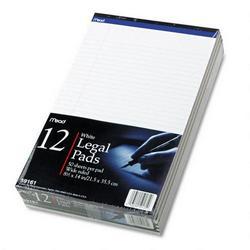 Mead Products Wide Ruled Legal Pads, 8 1/2 x 14, White, 50 Sheets/Pad, 12/Pack