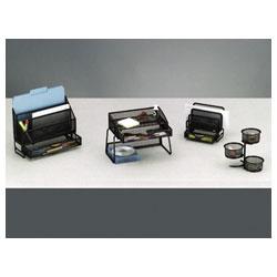 Rolodex Corporation Wire Mesh Three Tier Swivel Tower, Black, 3 3/4w x 6 1/2d x 6h