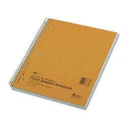 Rediform Office Products Wirebound 3 Subject Notebook, 3 Hole, College/Margin Rule, 11x8 1/2, 150 Sheets