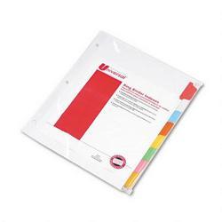 Universal Office Products Write On/Erasable Tab Indexes, White with 8 Multicolor Tabs/Set, 1 Set
