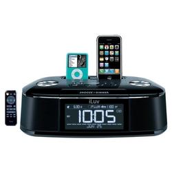 JWIN - ILUV iLuv iMM173 Alarm Clock and Dual Dock for iPod and iPhone 3G (Black)
