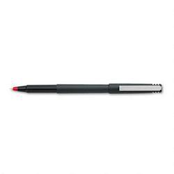 Faber Castell/Sanford Ink Company uni ball® Roller Ball Pen, Fine Point, 0.7mm, Black Matte Barrel, Red Ink