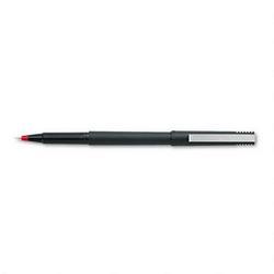 Faber Castell/Sanford Ink Company uni ball® Roller Ball Pen, Micro Point, 0.5mm, Black Matte Barrel, Red Ink
