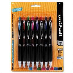 Faber Castell/Sanford Ink Company uni ball® Signo Gel 207 Retractable Roller Ball Pen, Refillable, Eight Color Set