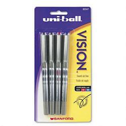 Faber Castell/Sanford Ink Company uni ball® VISION™ Roller Ball Pen, Micro Point, 0.5mm,4 Color Pack
