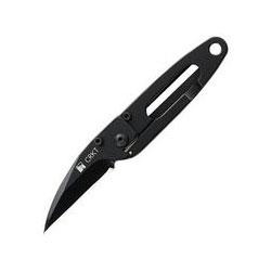 Columbia River Knife & Tool P.e.c.k. In The Dark, Black Teflon Handle & Blade, Plain