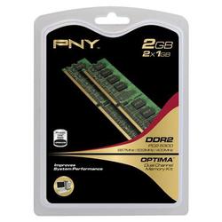 PNY MEMORY PNY 2GB DDR2 SDRAM Memory Module - 2GB (2 x 1GB) - 667MHz DDR2-667/PC2-5300 - DDR2 SDRAM - 240-pin