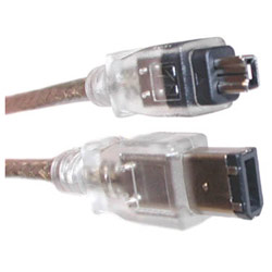 PTC 6ft Premium IEEE-1394 Certified 6x4 clear translucent cable