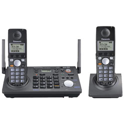 PANASONIC - CE Panasonic 5.8GHz 2 Line Expandable Phone With Extra Handset