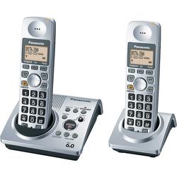 PANASONIC - CE Panasonic KX-TG1032S Dual Handset Digital Cordless Phone - 1 x Phone Line(s) - Headset Jack - Silver