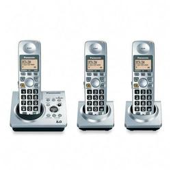 PANASONIC - CE Panasonic KX-TG1033S Digital Cordless Phone with Three Handsets - 1 x Phone Line(s) - Headset Jack - Silver