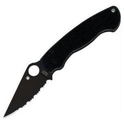 Spyderco Para Military, G-10 Handle, Black Blade, Serrated