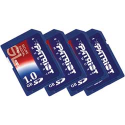 Patriot Memory 1GB Secure Digital Card - 40X (4 Pack) - 1 GB