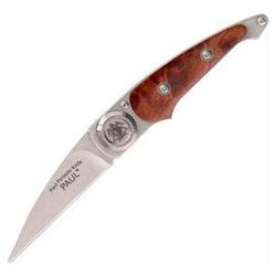 Lone Wolf Knives Paul Perfecto Folder, Burlwood Handle, Plain