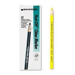 Faber Castell/Sanford Ink Company Peel-Off® China Marker, Yellow, Dozen (SAN02083)