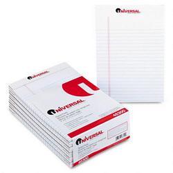 Universal Office Products Perforated Edge 5 x 8 Writing Pads, White, Wide Rule, 50/Pad, Dozen (UNV46300)