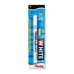 Pentel Of America Permanent Marker, Fine Tip, White Ink (PEN100WS)