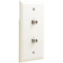 Petra 2 Socket Coax Faceplate - Coaxial - Almond