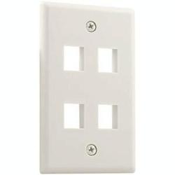 Petra 4 Socket Keystone Faceplate - Almond