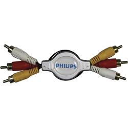 Philips Port DVD Retractable Audio/Video Cable - 2 x RCA - 2 x RCA - 6ft