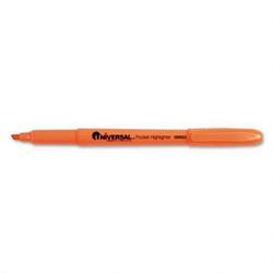 Universal Office Products Pocket Highlighter, Chisel Tip, Pocket Clip, Fluorescent Orange (UNV08853)