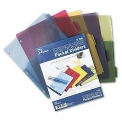 Cardinal Brands Inc. Poly Expanding Pocket Index Dividers, Multicolor, 5-Tab Set (CRD84012)