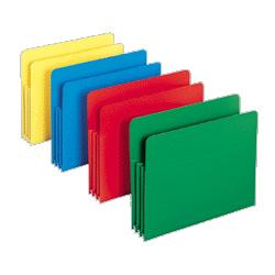 Smead Manufacturing Co. Poly File Pockets, 3-1/2 Expansion, Legal Size, Assorted Colors, 4/Box (SMD73550)
