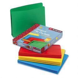 Smead Manufacturing Co. Poly File Pockets, 3-1/2 Expansion, Letter Size, Assorted Colors, 4/Box (SMD73500)