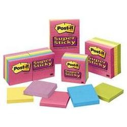 3M Post-It Super Sticky Tropical Notes, 3 x 3, 5 Pads/Pack, Assorted (MMM6545SST)
