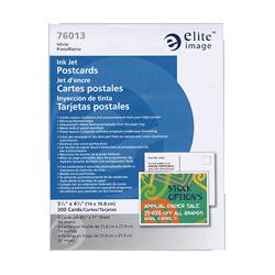 Elite Image Postcards For Inkjet Printers,5-1/2 x4-1/4 ,200/BX, White (ELI76013)