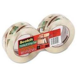 3M Premium, Clear Mailing & Storage Tape, 48mm x 100m, 3 Core, 2 Rolls/Pack (MMM36502L)