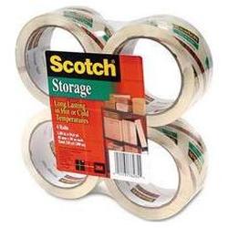 3M Premium, Clear Mailing & Storage Tape, 48mm x 50m, 3 Core, 4 Rolls/Pack (MMM36504)