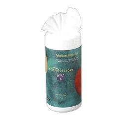 Compucessory Premoistened Telephone Wipes In A Tub, 100 Wipes (CCS24225)