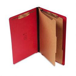 S And J Paper/Gussco Manufacturing Pressboard End Tab Recyc. Class. Folder, Legal, Ruby Red, 6 Sections (SJPS61437)