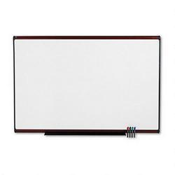 Quartet Manufacturing. Co. Prestige Plus® Total Erase® Magnetic Porcelain Marker Board, 72 x 48, Mahogany (QRTP557M)