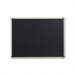Quartet Manufacturing. Co. Prestige® Euro™ Style Black Embossed Foam Bulletin Board, 48x36, Titanium Frame (QRTB364T)