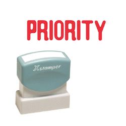 Shachihata Inc. U.S.A. Priority Ink Stamp, Impression 1/2 x1-5/8 , Red Ink (SHA1033)