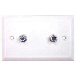 Eagle Aspen Pro Brand 2 Socket Coax Faceplate - F81 Coaxial - White