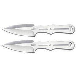 United Pro Thrower Combo, 2 Knives, 3.75 In. Blade, Plain, Leather