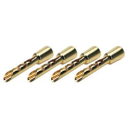 PureAV Gold Banana Plugs - 4-Pack - Silver Series