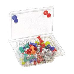 Gem Office Products, LLC. Push Pin Caddy With 40 Push Pins, 2 x3-1/4 x1-1/2 , AST (GPCPPC40AS)