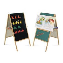 QUARTET Quartet XEH021 5-In-1 Teachers Easel, 24w x 47h, Black Flannel/Magnetic Green Chalkboard