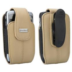 Blackberry RIM LambSkin Smartphone Vertical Pouch With Belt Clip - Leather - Ecru, Tan