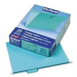 Esselte Pendaflex Corp. Recycled Colored Hanging File Folders, Letter, 1/5 Cut Tabs, Aqua, 25/Box (ESS81616)