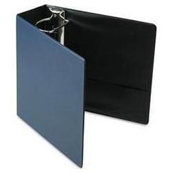 Cardinal Brands Inc. Recycled Easy Open® D-Ring Binder, Leather Grain Vinyl, 4 Capacity, Navy (CRD18753)