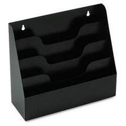 Buddy Products Recycled Steel Tiered 4-Pocket Note Pad Rack, Closed Sides, Black (BDY7954)