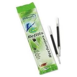 Bic Corporation Refills for Velocity® Gel Roller Ball Pen, Medium Point, Black Ink, 2/Pack (BICRRLCP21BK)